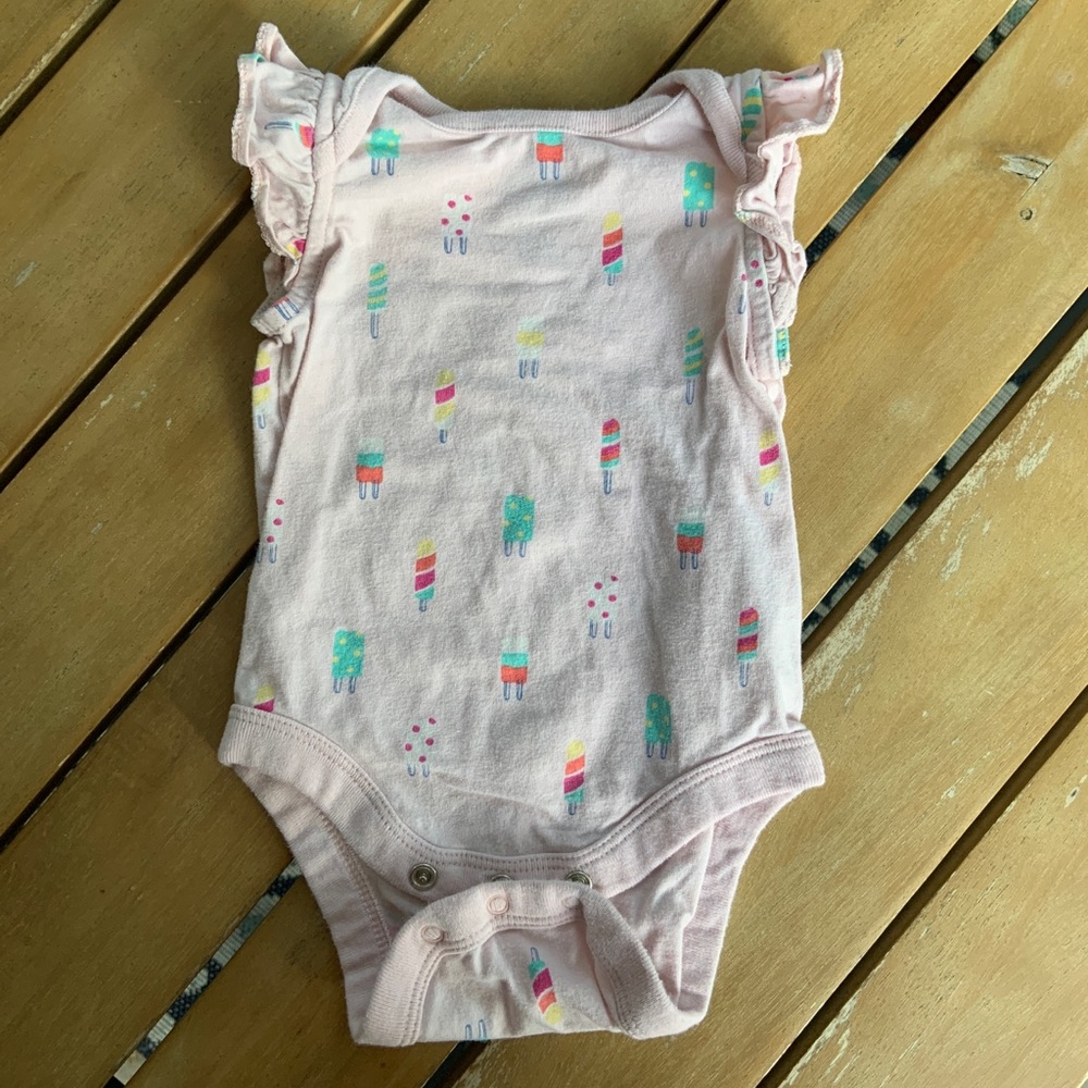 Gap popsicles 0-3mo onesie with ruffle sleeves